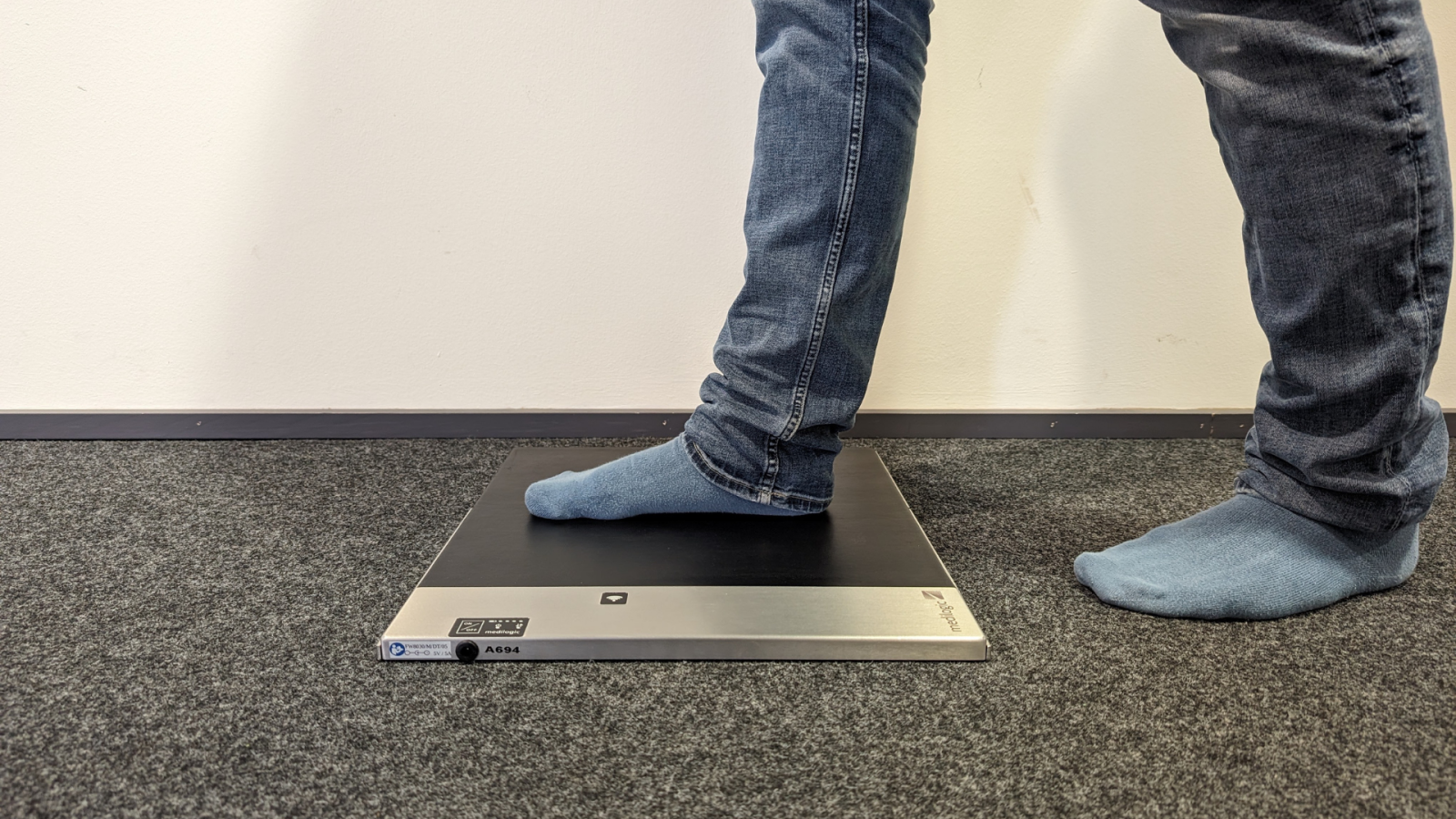 Druckmessung der Fußbelastung für die Herstellung orthopädische Schuheinlagen